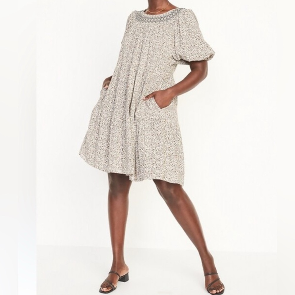 NWT Old Navy Floral Puff Sleeves Cottagecore Dress w/pockets